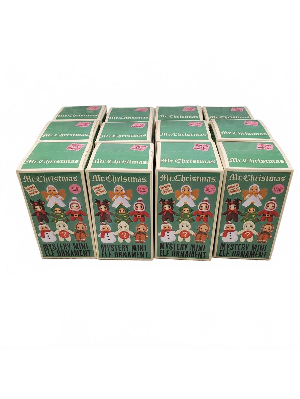 Mr. Christmas Mystery Mini Elf Ornament 12 Pack Series 1 NEW